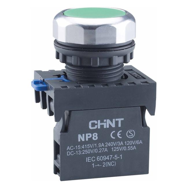 Кнопка управления NP8-10BN/6 без подсветки синяя 1НО IP65 (R)(CHINT) Кнопка управления NP8-10BN/6 без подсветки синяя 1НО IP65 (R)(CHINT)
