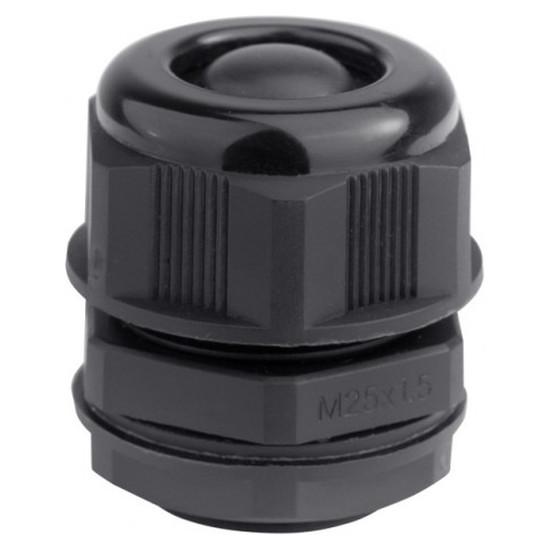 Кабельный ввод IP68, M25, с мембраной, черный, для кабеля d.13-18mm (упак. 25шт) Кабельный ввод IP68, M25, с мембраной, черный, для кабеля d.13-18mm (упак. 25шт)