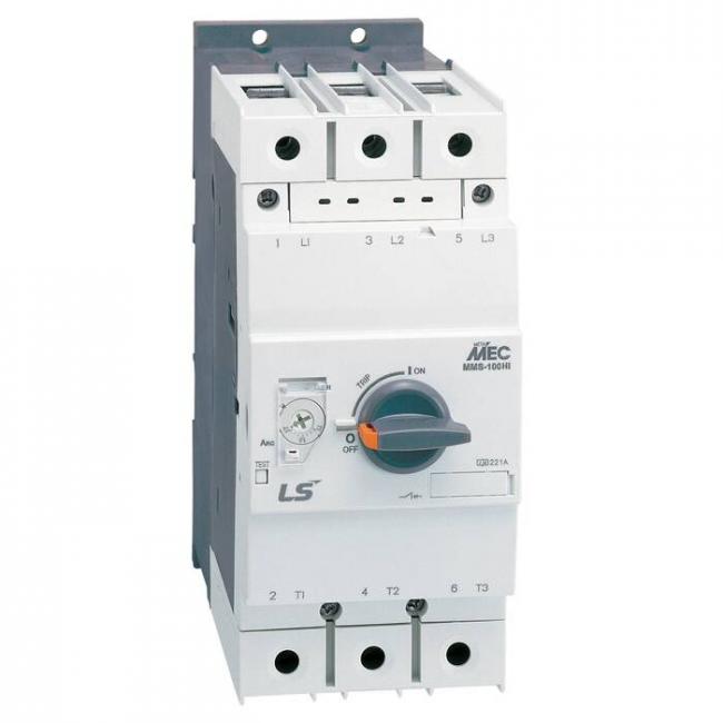 Силовой автомат для защиты двигателя LS Electric MMS-100HI 100А 3P, термомагнитный расцепитель, 707003000 Силовой автомат для защиты двигателя LS Electric MMS-100HI 100А 3P, термомагнитный расцепитель, 707003000