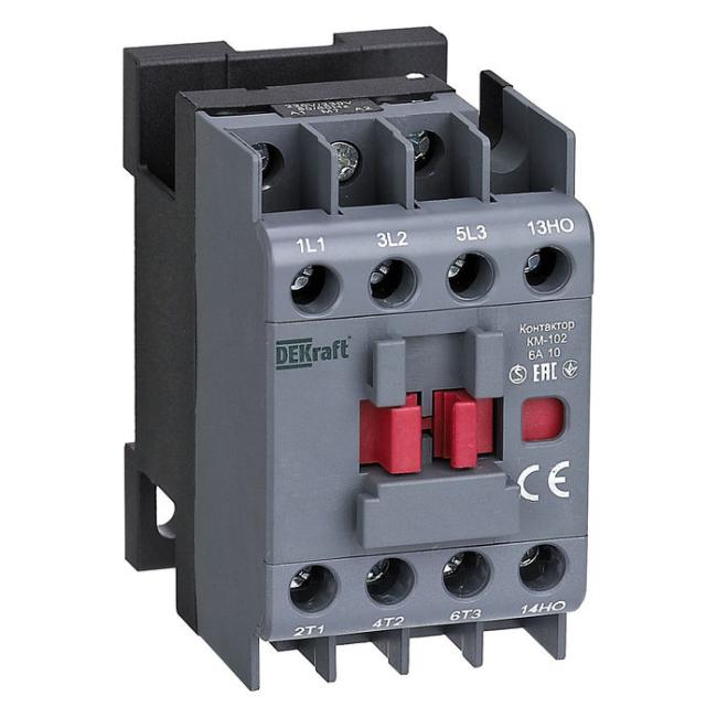 Контактор DEKraft 6А 380.400В AC, 22064DEK Контактор DEKraft 6А 380.400В AC, 22064DEK