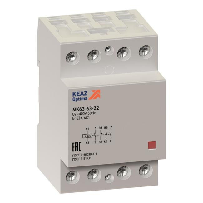 Модульный контактор КЭАЗ OptiDin МК63 3НО+1НЗ 63А 230В AC, 114138 Модульный контактор КЭАЗ OptiDin МК63 3НО+1НЗ 63А 230В AC, 114138