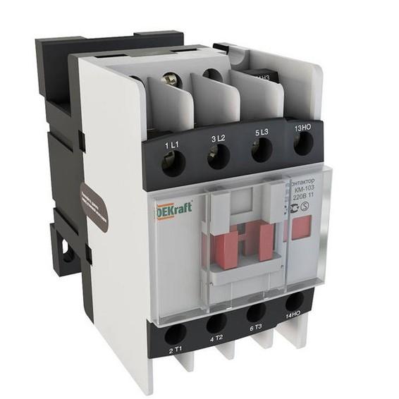 Контактор DEKraft КМ-103 3P 18А 36В AC 7.5кВт, 22111DEK Контактор DEKraft КМ-103 3P 18А 36В AC 7.5кВт, 22111DEK
