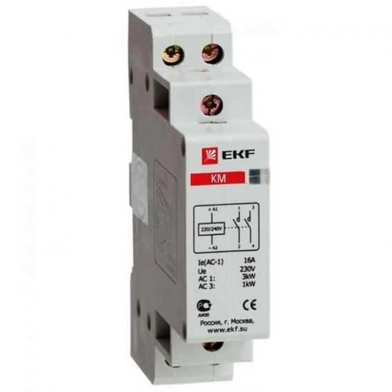 Модульный контактор EKF КМ 1НО+1НЗ 25А 230В AC, km-1-25-11 Модульный контактор EKF КМ 1НО+1НЗ 25А 230В AC, km-1-25-11