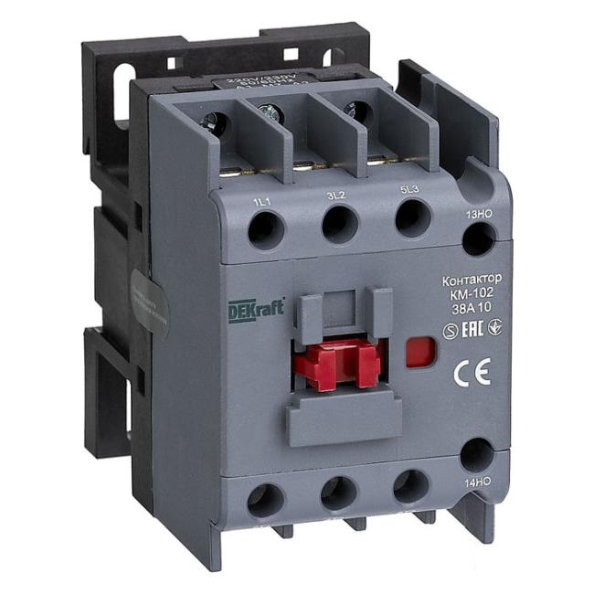 Контактор DEKraft 38А 220.230В AC, 22314DEK Контактор DEKraft 38А 220.230В AC, 22314DEK