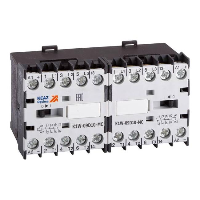 Реверсивный контактор КЭАЗ OptiStart K1W 3P 9А 230В AC 4кВт, 117120 Реверсивный контактор КЭАЗ OptiStart K1W 3P 9А 230В AC 4кВт, 117120